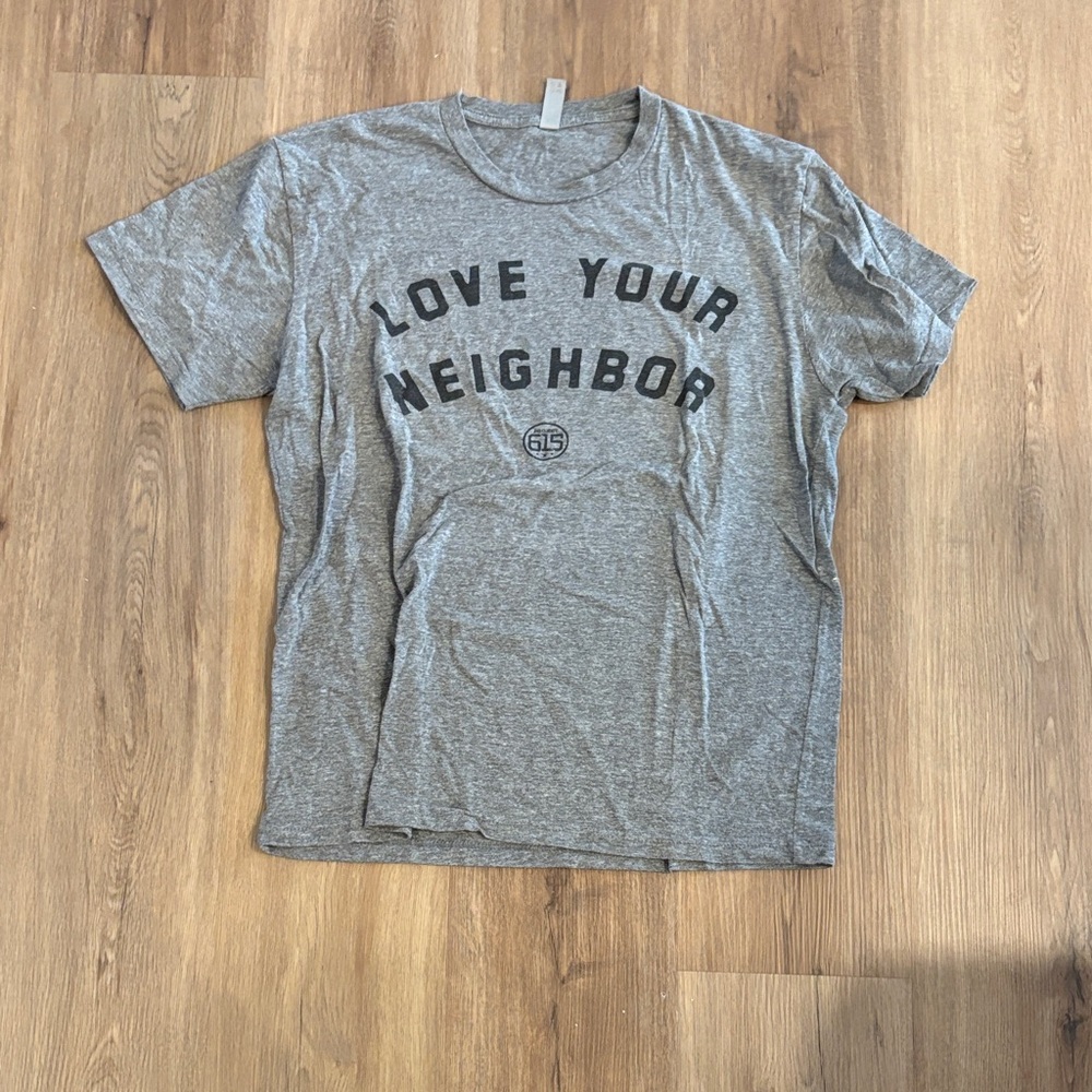 Love Your Neighbor Grey Graphic Tee